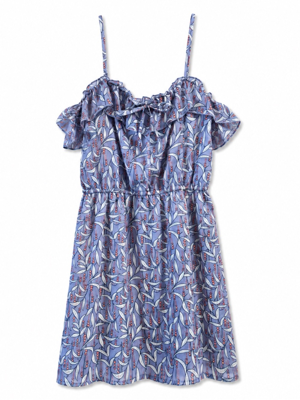 Mossimo Women's Blue Floral Ruffle Strappy Mini Sundress Size XXL
